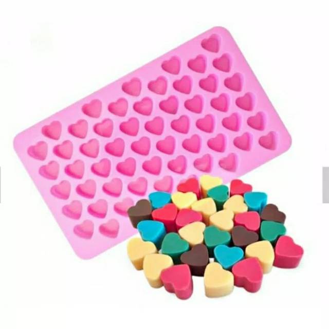 Cetakan Silikon Coklat Love Mini Puding Es Batu Hati Ukuran Kecil Heart Silicone Mold