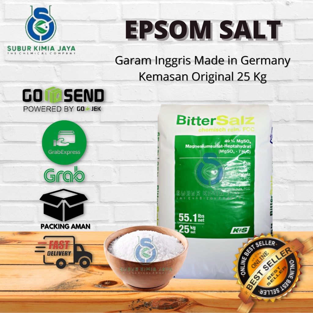 

Epsom Salt Germany / Garam Inggris / Magnesium Sulfate / MgSO4 - 25 KG Premium