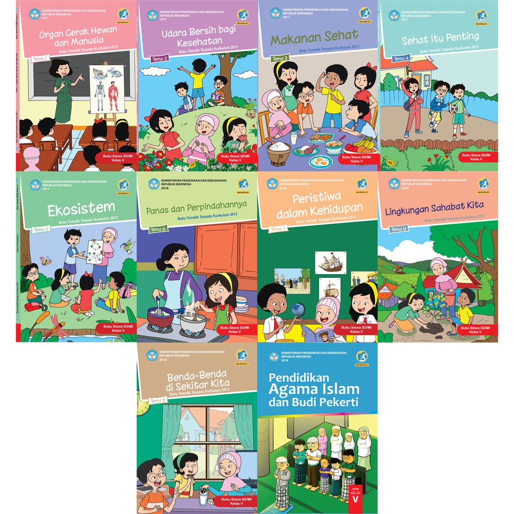 BUKU PAKET TEMATIK SD Kelas 5 Tema 1,2,3,4,5,6,7,8,9 Agama ...