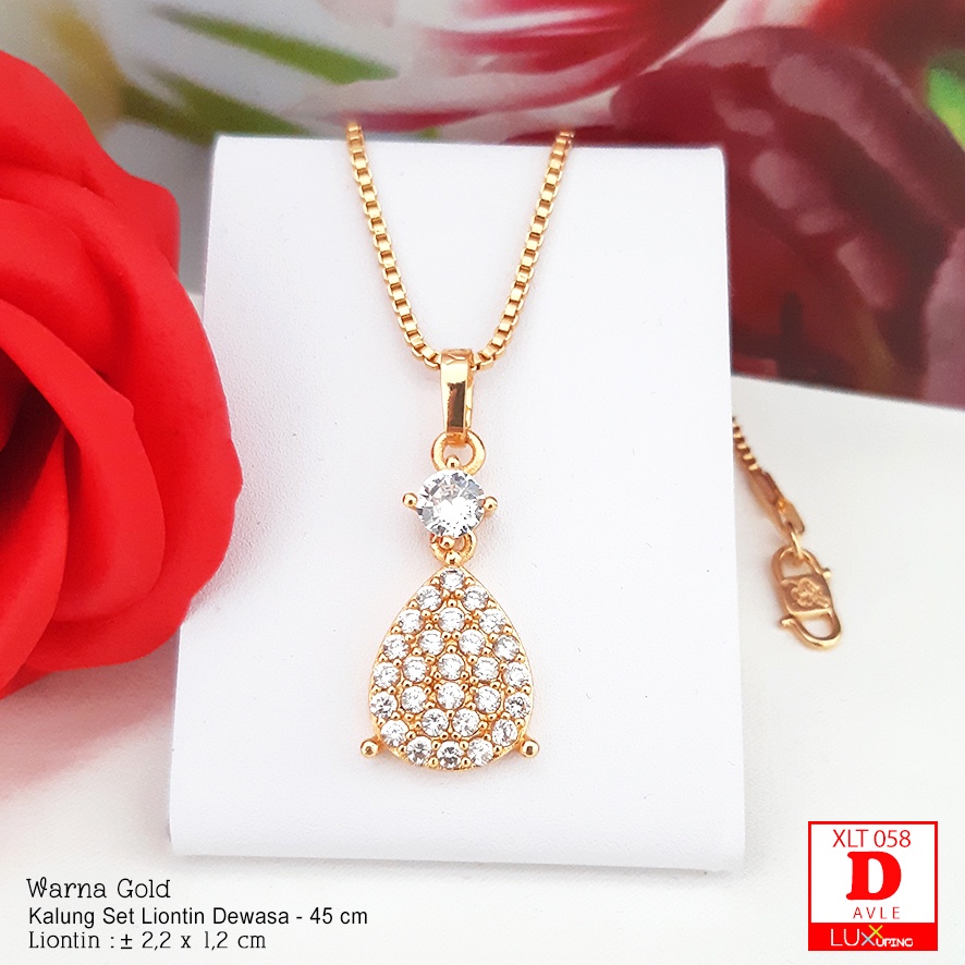 XLT 058 Kalung dan Liontin Gold Permata Sirkon Perhiasan Liontin Xuping Murah Luxx Xuping