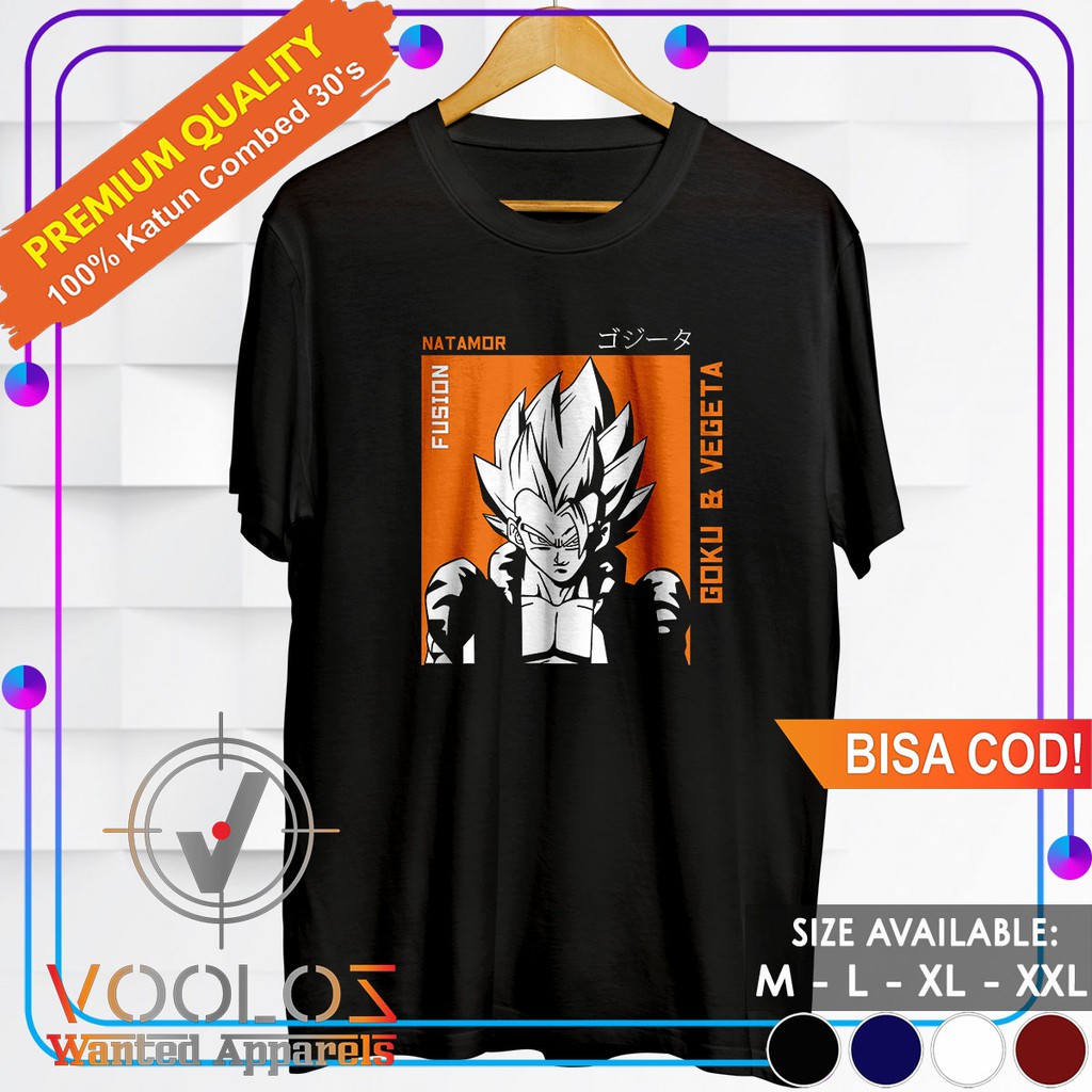 Kaos Anime Dragon Ball Baju Distro Pria Branded Original Tshirt Cowok Keren Kekinian Gogeta Natamor