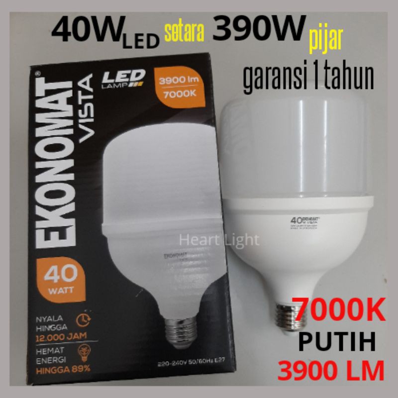 LAMPU LED CAPSUL 40W PUTIH EKONOMAT VISTA 40W PUTIH DAYLIGHT 3900lumen LAMPU GUDANG 40W PUTIH
