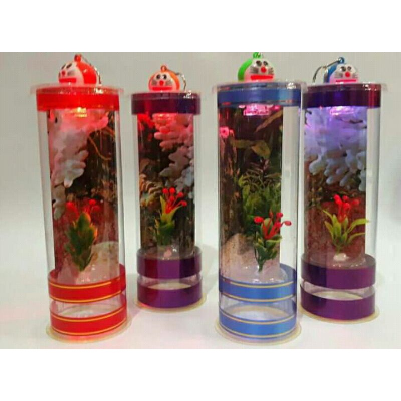 Aquarium Akuarium mini tabung bulat ikan cupang guppy