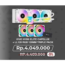 iCUE H150i ELITE CAPELLIX + LL120 RGB 120MM TRIPLE PACK