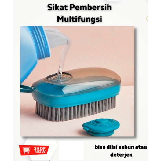 Sikat Baju Pembersih Multifungsi 3in1  / Multifunction Cleaning Brush Dispenser Tempat Sabun  3in1 bisa ganti kepala sikat sesuai keperluan/ sikat sponge nilon serbaguna / sikat hidrolik lantai kuali sepatu wastafel