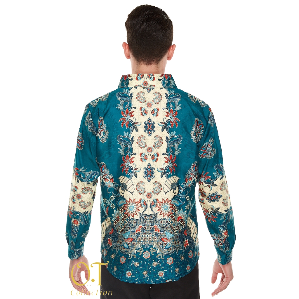 [batik pandawa OT] kemeja batik formal pria satin velvet gliter