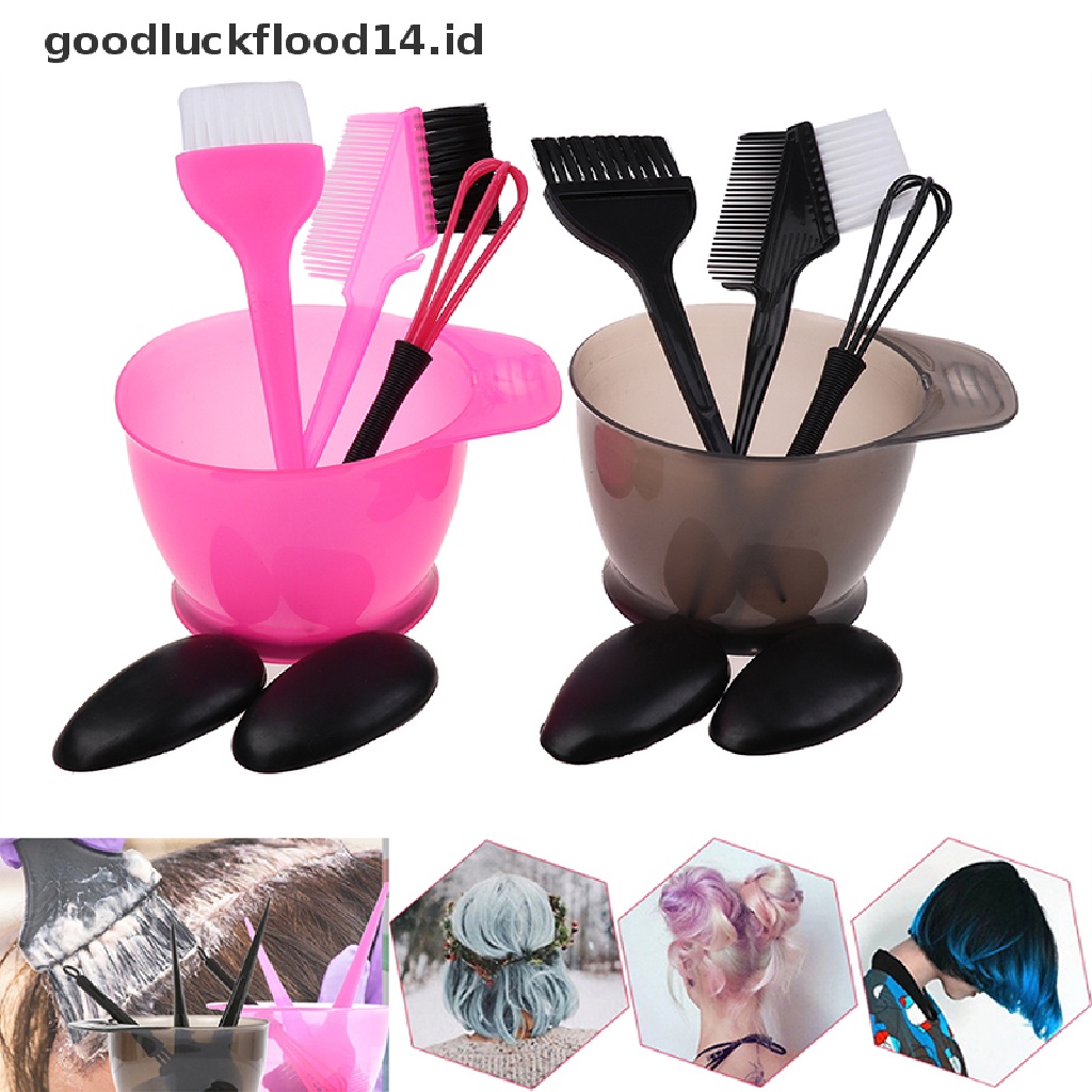 [OOID] 5Pcs/Set Hair Colouring Brush And Bowl Set Bleaching Dye Kit Beauty Comb ID