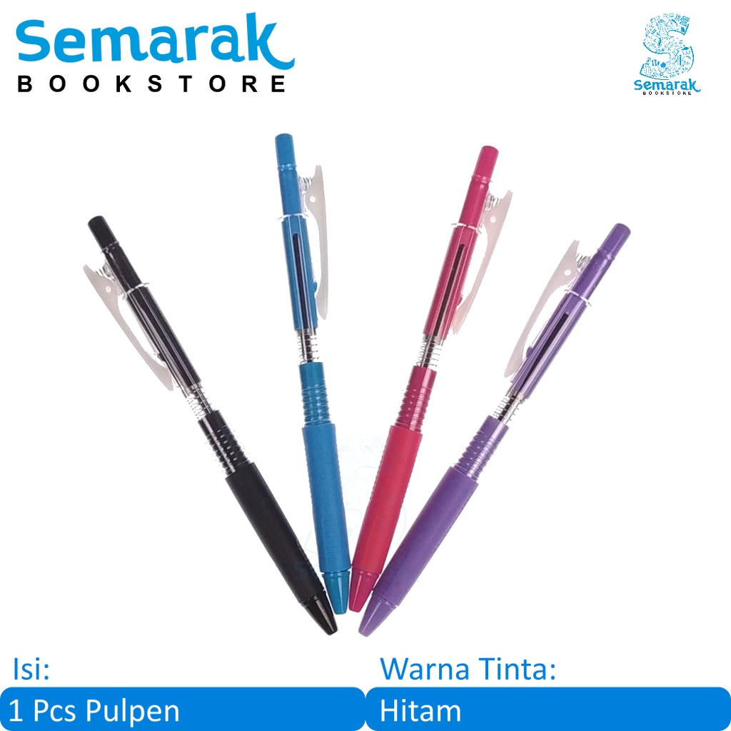 

Standard R6 Retractable Ballpoint Pen Pulpen Cetek Oil Gel Grip Karet Top Point Fine 0.5 - Hitam