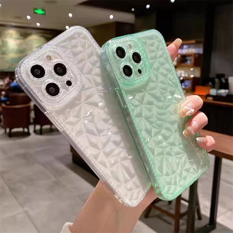 Premium luxury case diamond iphone 11 pro max 12 13 pro max X/Xs max XR aesthetic transparent clear TPU shockproof soft case