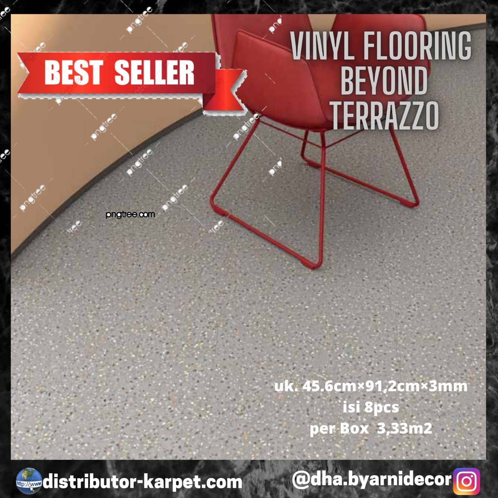 Luxury Vinyl Flooring Beyond Terrazzo-Marmer Tebal 3mm