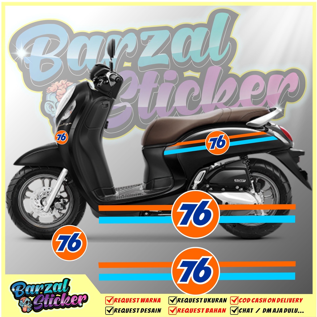 stiker motor SCOOPY cuting STRIPING cutting sticker logo 76 OIL / KEREN KEKINIAN SUNMORI