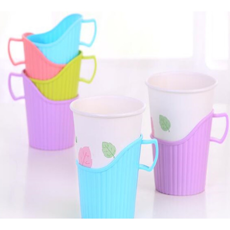 Paper cup holder anti panas / Cangkir Minum Anti Panas Tempat Gelas Kertas Gagang Tahan Panas