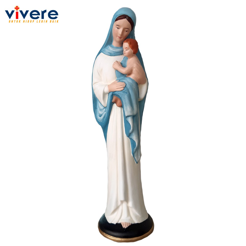 Patung Maria Bunda dan Bayi Yesus 20 cm Warna