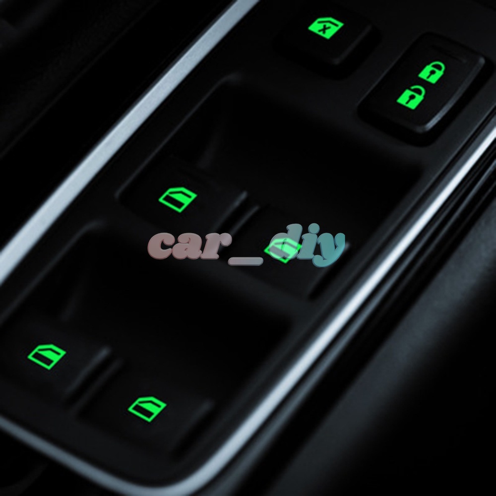 Set Stiker Tombol Saklar Pintu / Jendela Mobil Luminous