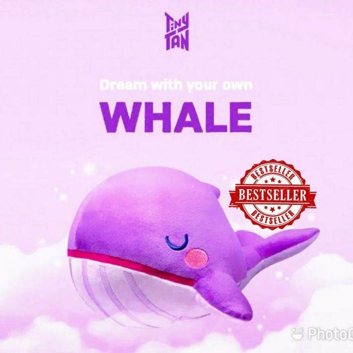 Jual Tiny Tan Plush Whale Boneka Paus BTS KPOP IDOL Harga Promo Diskon