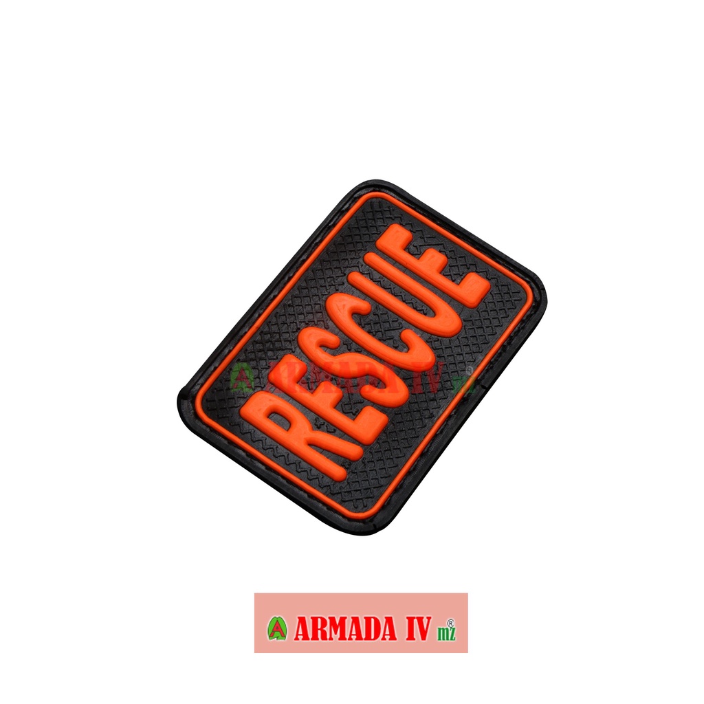 Patch Rubber Velcro Tulisan RESCUE