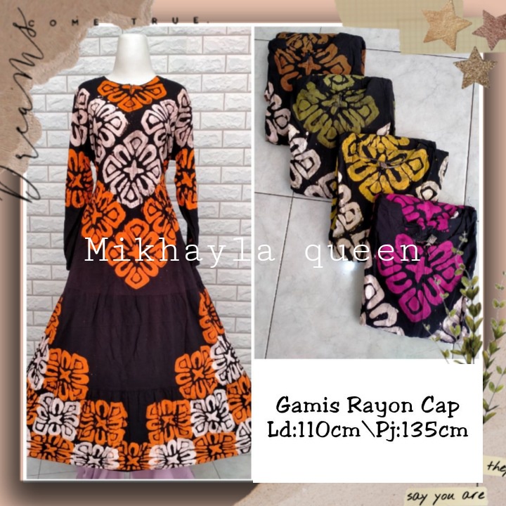 Long Dress Daster Panjang Batik Pekalongan Premium Asli Terbaru Lengan Panjang Kekinian Baju Daster 