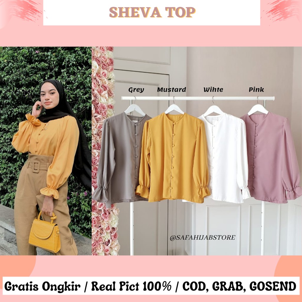 SHEVA TOP / BLOUSE / ATASAN / KEMEJA POLOS