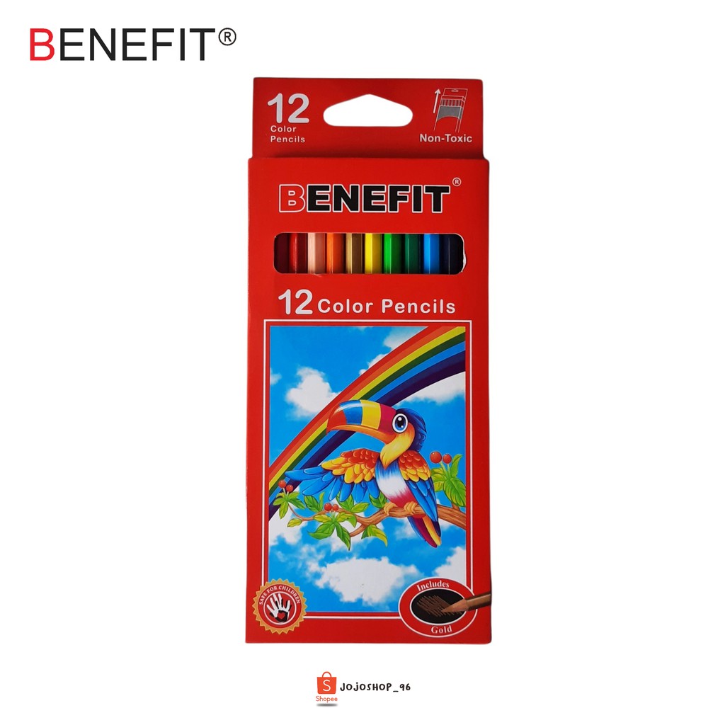 

Pensil 12 Warna BENEFIT PW-1210 Panjang Includes Warna Emas