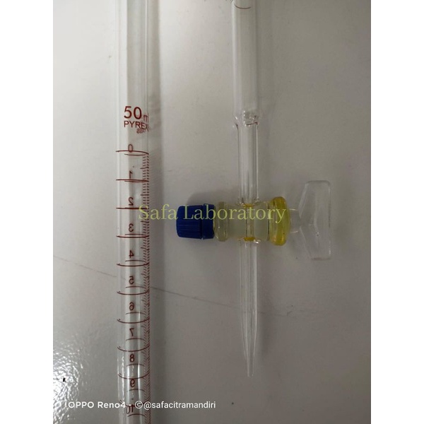 Buret 50 ml Kran Glass Pyrex