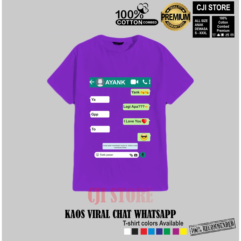 Kaos Viral Chat WA-Kaos Viral Chat Whatsapp (Bisa Request Chatting)