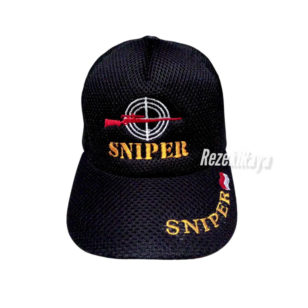 Topi Doublemesh PNS Logo Bordir SNIPER Topi Jaring Termurah