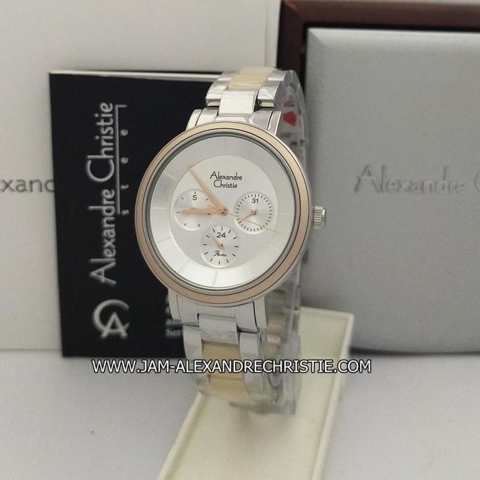 Jam Tangan Wanita Alexandre Christie AC 2918 BF CRSV cream silver barang ada