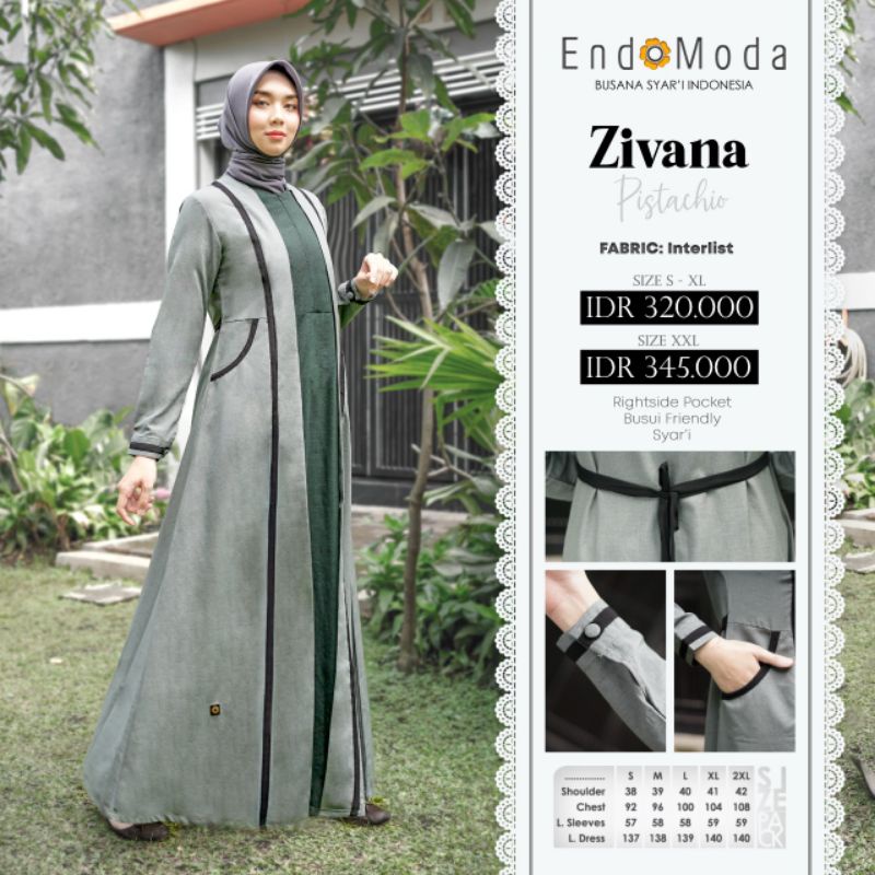 Gamis Premium Zivana Dress by Endomoda|Gamis Polos Kombinasi Dua Warna|Gamis Terbaru 2022|Dress Syar