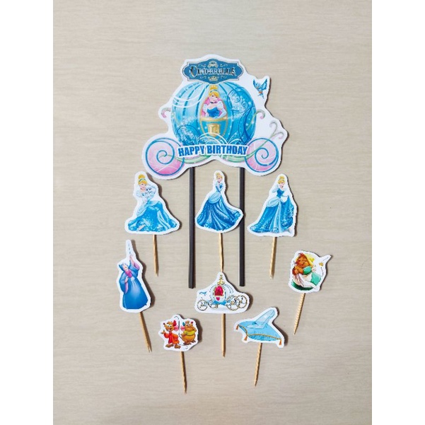 TOPPER CINDERELLA / TOPPER KUE CINDERELLA / CAKE TOPPER CINDERELLA / HIASAN KUE CINDERELLA