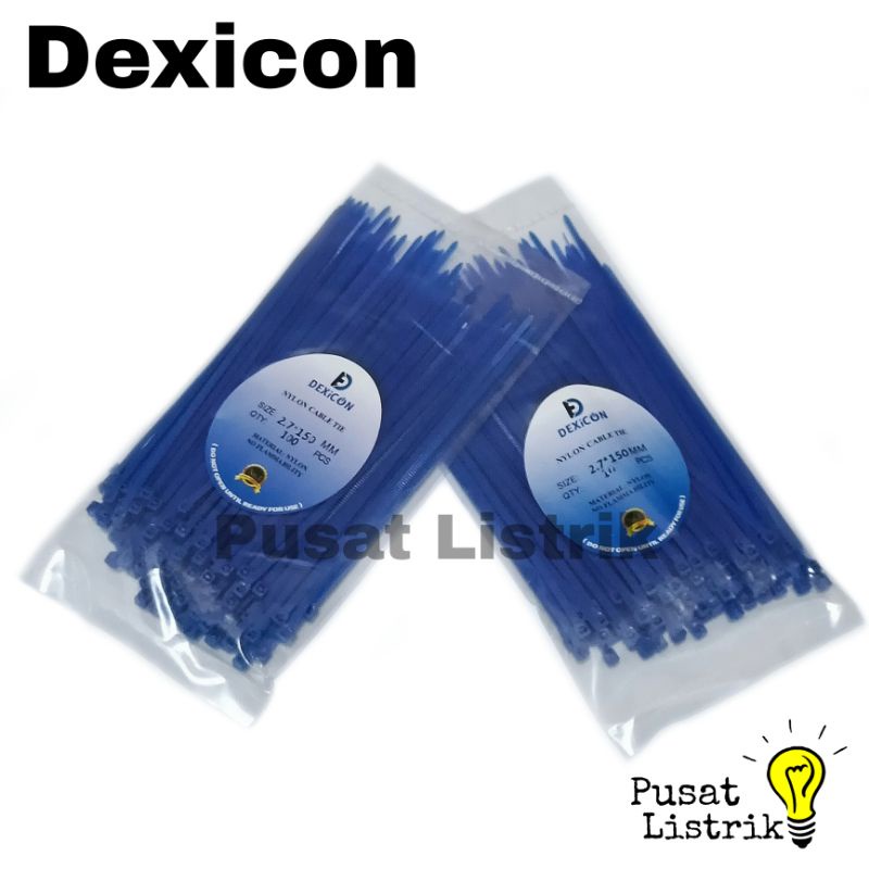 Kabel Ties 2,7x150mm Warna Biru Dexicon Cable Ties 2.7x15cm Pengikat Kabel Warna Murah