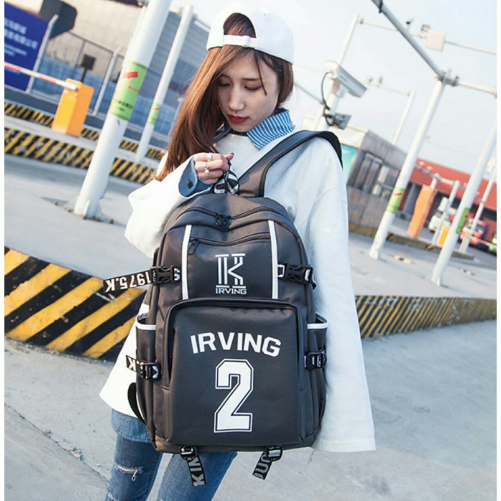 Tas Ransel Wanita Korean Kpop  Backpack Stylish Kanvas Tas Ransel Sekolah Hitan Dan Naviblue