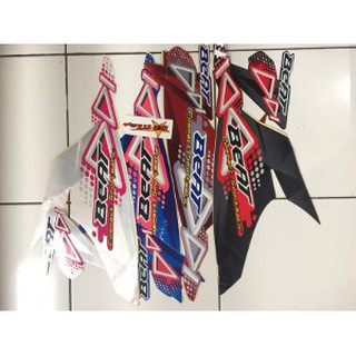 Stiker Striping Honda Beat Carbu 2011 Merah Biru Putih Dan Hitam