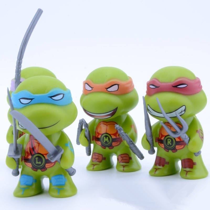 1pcs Ninjaed God Remaja Mutan Ninja Turtles TMNT Action Figure PVC Kartun Ninja Turtles Boneka Dengan Senjata Mainan Anak