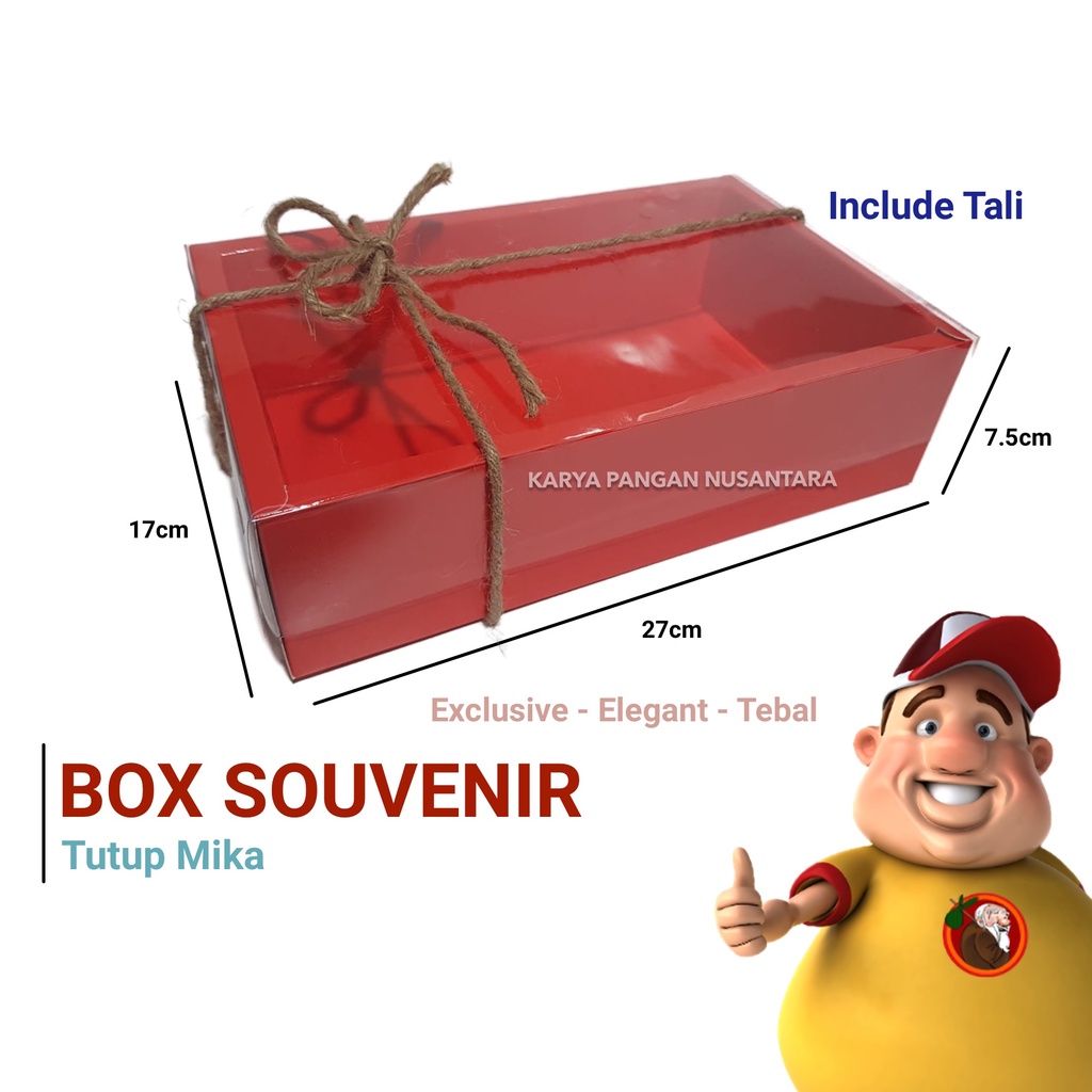 

BOX HAMPERS KOTAK SOUVENIR GIFT BOX KOTAK HANTARAN 27x17x7.5 CM MERAH
