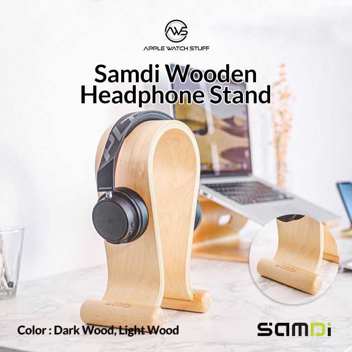 Samdi Wooden Headphone Display Stand Headphone Holder Headset Hanger