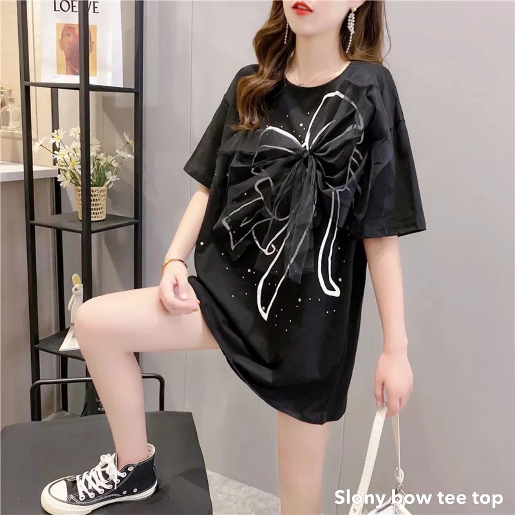 Slony bow tee top - Thejanclothes