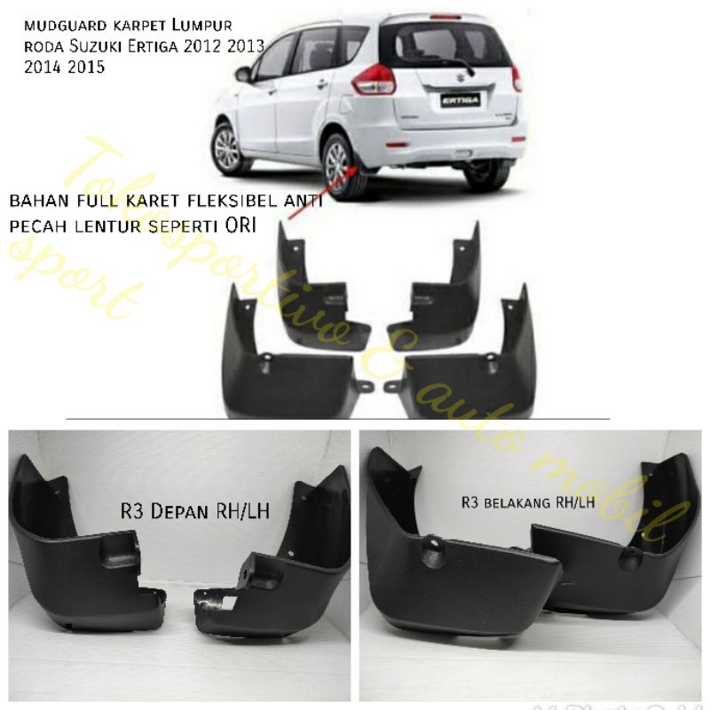 Mudguard karpet Lumpur roda Suzuki Ertiga 2012 2013 2014 2015 full karet anti pecah mudguard ertiga