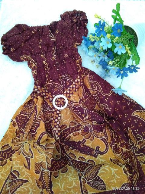 Dress Batik Gesper Anak Cewek,atasan Anak Perempuan Motif Batik,grosir Batik Murah