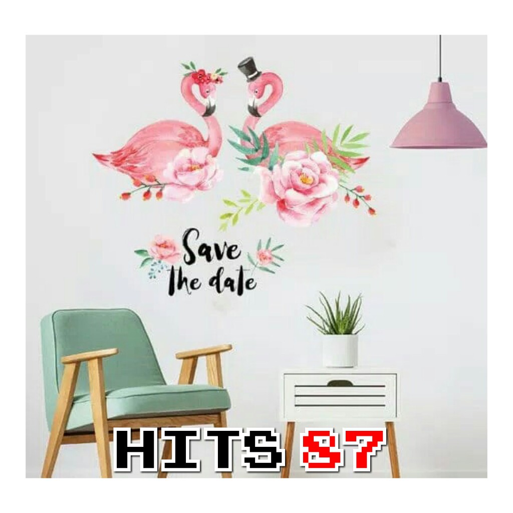 Wallsticker Wall Sticker Stiker Dinding Love Flamingo Wallsticker Wall Sticker Stiker Dinding Love Flamingo