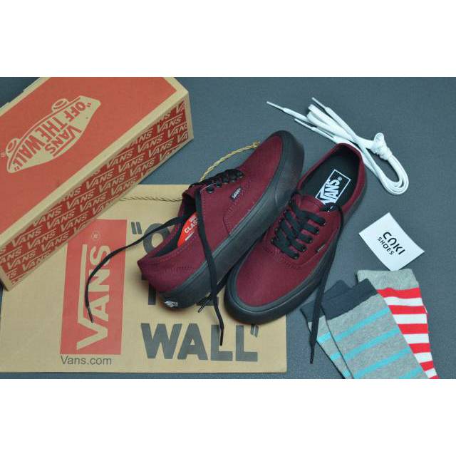 Sepatu Vans Authentic Maroon Sole Black