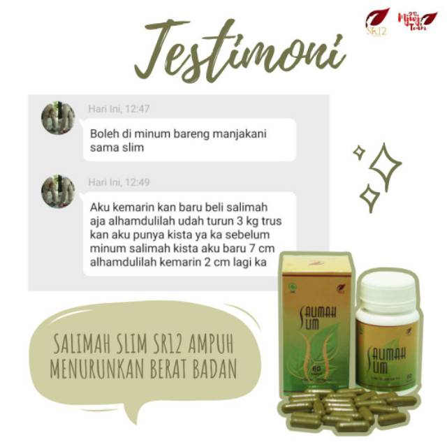 Salimah Slim SR12 Pelangsing Obat Diet Herbal Ampuh Peluntur Lemak Badan