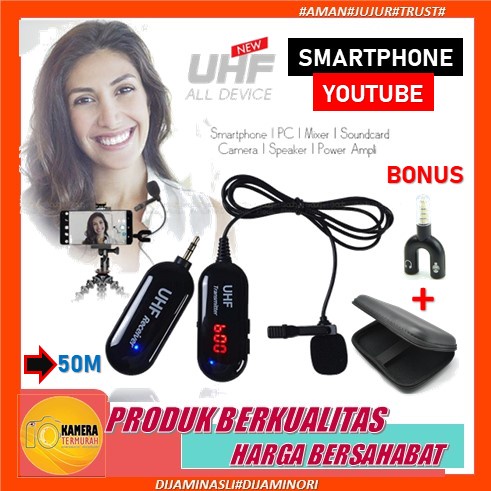 Microphone Mic Clip On Wireless 2.4G PRANK VLOG untuk Smartphone Dslr