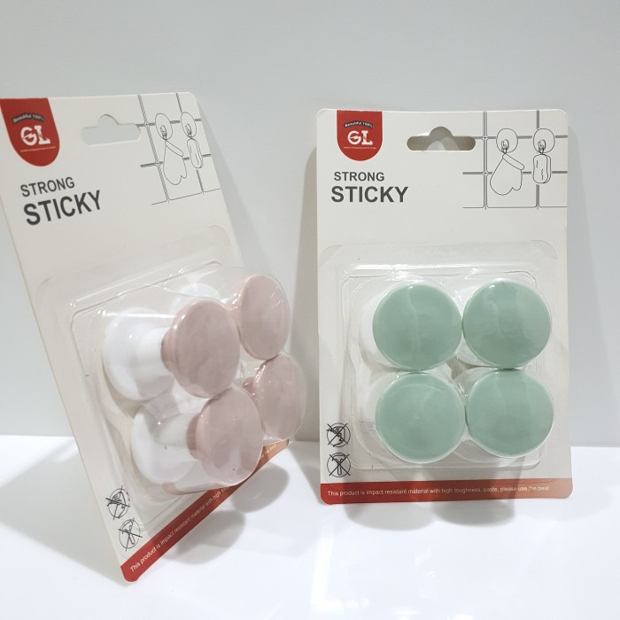 SET 4 Pc Hook Tempel Dinding Gantungan Super Kuat Strong Sticky