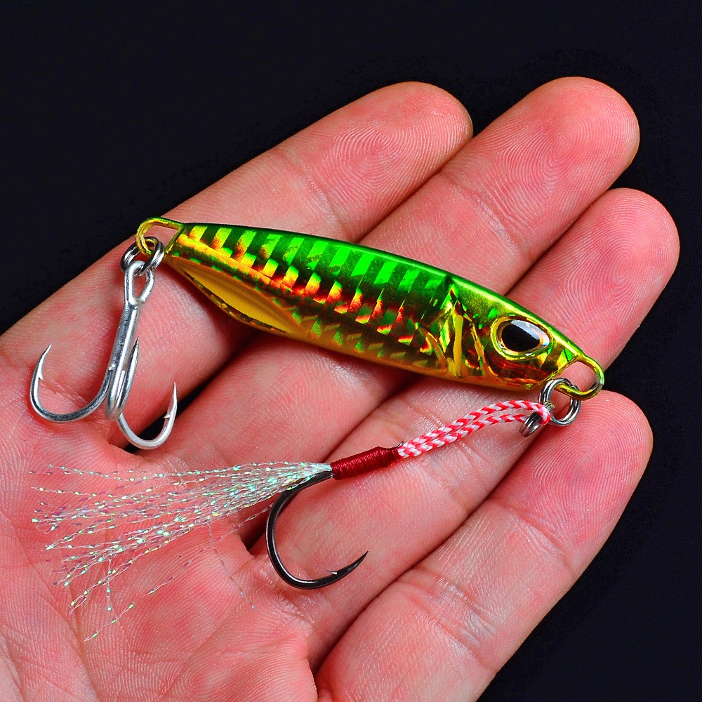 Shengyao 1Pcs Japan Duo 10g/15g/20g/30g/40g/50g Duo Laser Jigging Umpan Pancing Timbal 3D Mata Logam Jig Jigging Lambat/Trolling Logam Sendok Fishing Lure