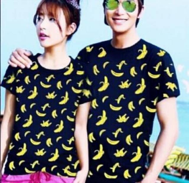 Kaos couple banana full lngn pendek