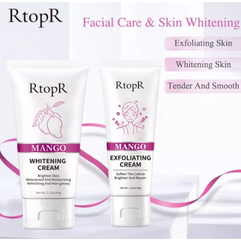 RtopR WHITENING SKINCARE SET: MANGO EXFOLIATING+WHITENING CREAM