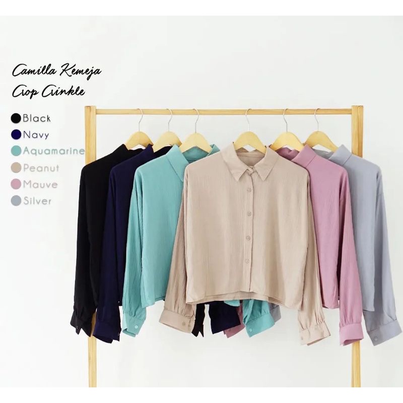 HANIN CROP / KEMEJA CROP / KEMEJA CRINKLE / BLOUSE VIOLIN CROP