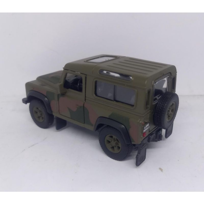diecast miniatur mobil land rover defender army tentara militer tni off road mainan anak bahan besi 