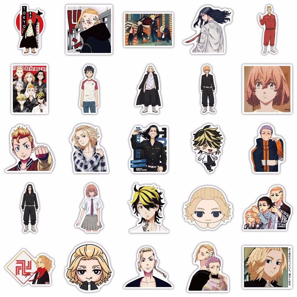 [Elegan] Tokyo Revengers Gitar Koper Anak Hadiah PVC Karakter Kartun Stiker Manjiro Alat Tulis Stiker Hinata Takemichi Fans Koleksi Hadiah Anime Stiker