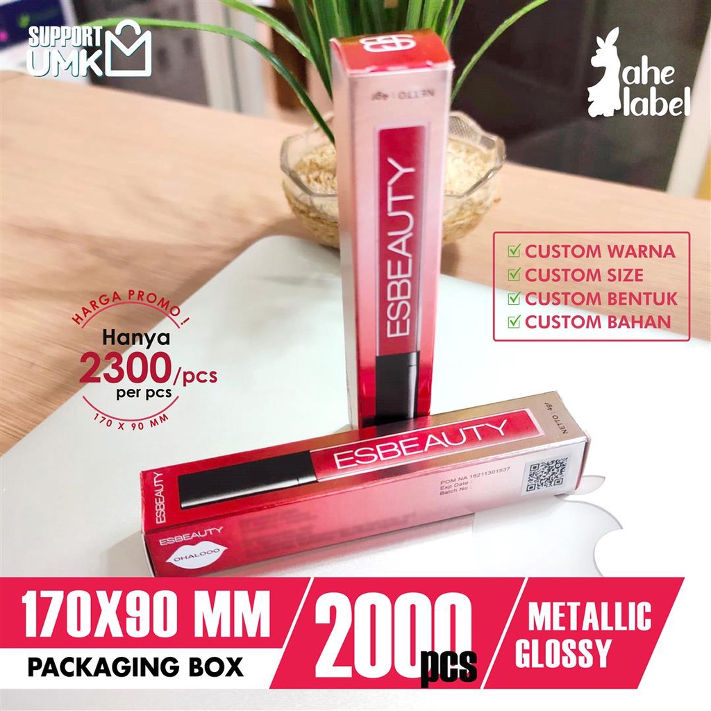 

CUSTOME BOX LIPSTIK INNER BOX INNERBOX PACKAGING BOX KOSMETIK 17X9 CM 1000 PCS